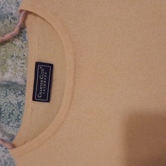 Yellow charter club cashmere Blouse med - Picture 3 of 4